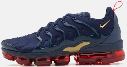 Nike Sportswear AIR VAPORMAX PLUS - Sneaker low midnight navy/metallic gold/black/university red